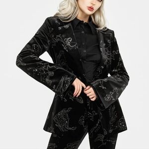 Disturbia Zodiac Foil Velvet Blazer